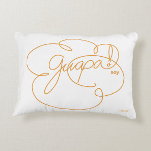 GUAPA soy - Bold CloudS Orange Script Dekokissen