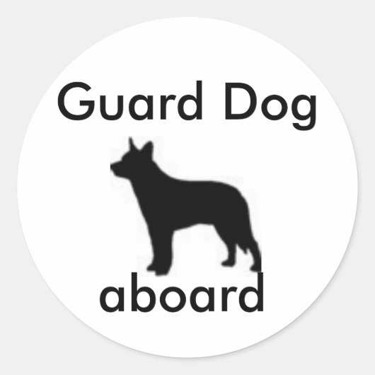 Guard Dog Abard Runder Aufkleber (Vorderseite)