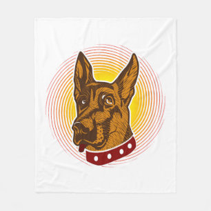 Guard Dog Belgisch Malinois Shepherd Fleecedecke