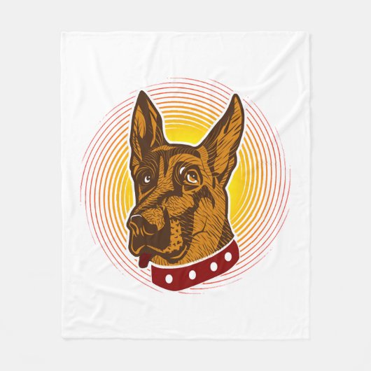 Guard Dog Belgisch Malinois Shepherd Fleecedecke (Vorderseite)