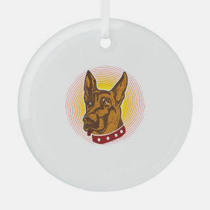 Guard Dog Belgisch Malinois Shepherd Ornament Aus Glas