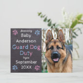 Guard Dog Duty beginnt Schwangerschaftsankündigung Ankündigung (Stehend Vorderseite)