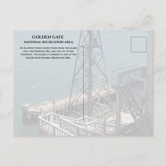 Guard Tower, Alcatraz Island Prison, Kalifornien Postkarte (Rückseite)