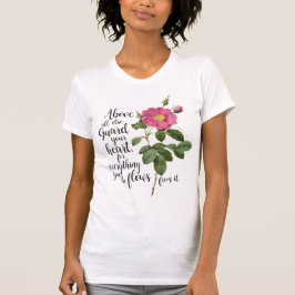 Guard your Heart - Vintage Rose, Proverbs 4:23 T-Shirt