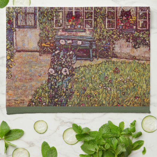 Guardaboschi Haus von Gustav Klimt, Vintage Kunst Geschirrtuch (Gefaltet)