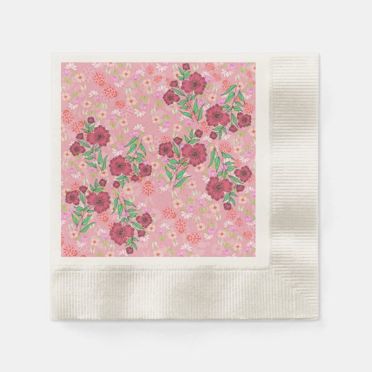 Guardanapo de Papel flores e joaninhas Serviette (Vorderseite)