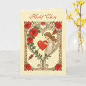 Guarded Heart Vintage Art Nouveau Romance Karte (Gelbe Blume)