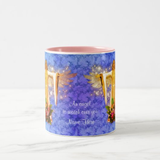 Guardian Angel Art Inspiration Personalisiert Zweifarbige Tasse (Mittel)