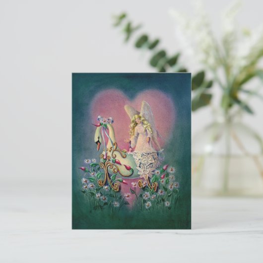 GUARDIAN ANGEL & BABY von SHARON SHARPE Postkarte (Stehend Vorderseite)