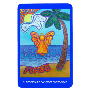 Guardian Angel Beach Art Custom Rectangle Magnete