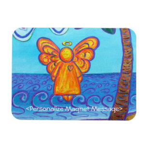 Guardian Angel Beach Art Custom Rectangle Magnete