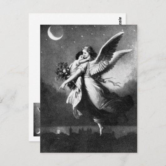 Guardian Angel bei Nacht Postkarte (Vorne/Hinten)