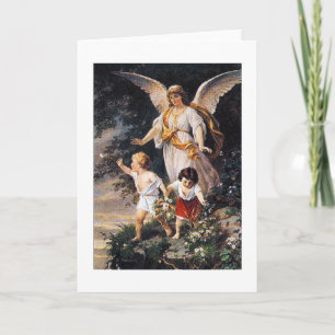 GUARDIAN ANGEL Bernhard Plockhorst 1886 Karte