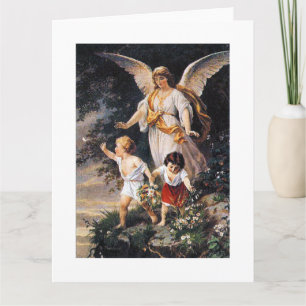 GUARDIAN ANGEL Bernhard Plockhorst 1886 Karte