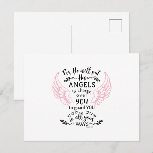 Guardian Angel Bible Scripture Verse Postkarte (Vorne/Hinten)