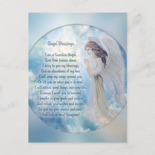 Guardian Angel Blessings Postkarte (Vorderseite)