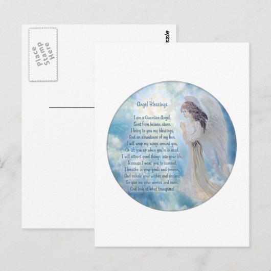Guardian Angel Blessings Postkarte (Vorne/Hinten)