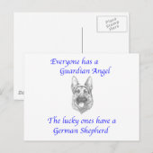 GUARDIAN ANGEL DEUTSCHE SHEPHERD POSTKARTE (Vorne/Hinten)