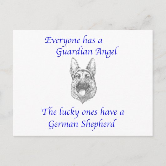 GUARDIAN ANGEL DEUTSCHE SHEPHERD POSTKARTE (Vorderseite)