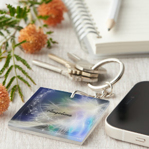 Guardian Angel Feather und Name Schlüsselanhänger