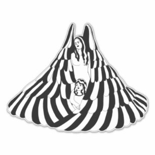 Guardian Angel Frau kleine Mädchen spirituelle Kun Aufkleber