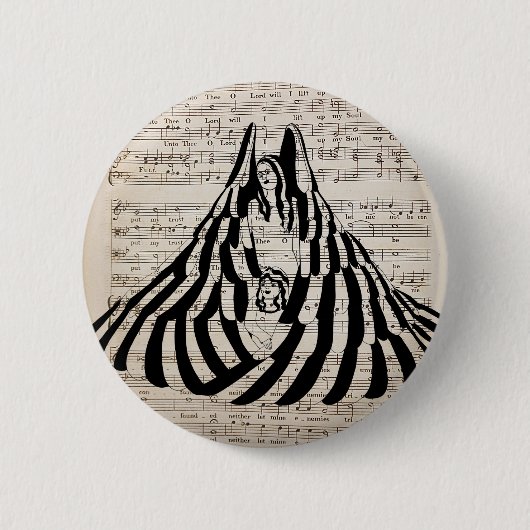 Guardian Angel Frau mit kleiner Mädchen Art Button (Vorderseite)