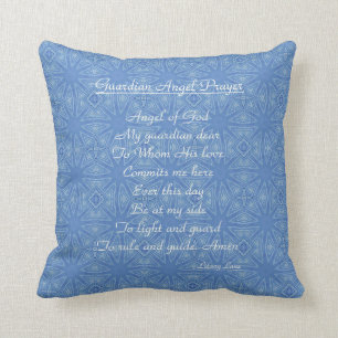 Guardian Angel Gebet Blauer Kissen