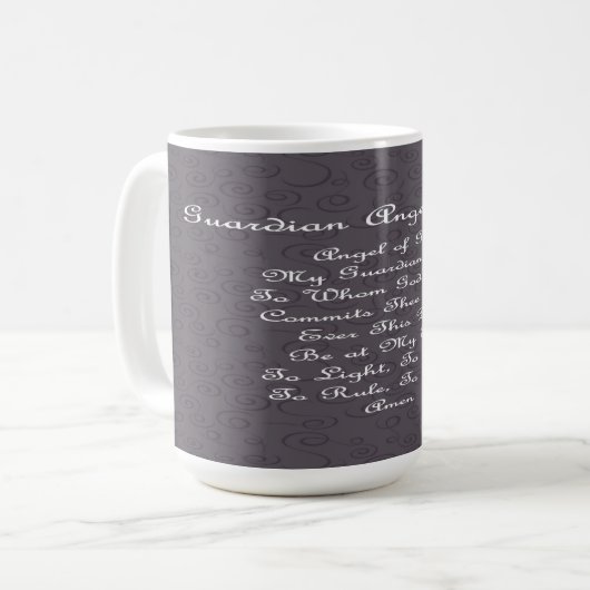 Guardian Angel Gebet Charcoal Kaffeetasse (Vorderseite Links)