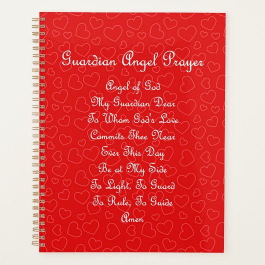 Guardian Angel Gebet Hearts Planer (Vorderseite)