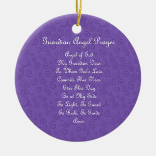 Guardian Angel Gebet Lila Keramik Ornament