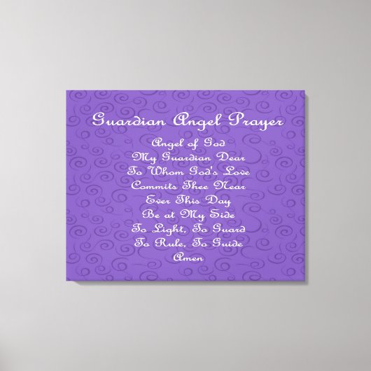Guardian Angel Gebet Lila Leinwanddruck (Vorderseite)