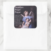 Guardian Angel Gebet mit Girl-Aufkleber Quadratischer Aufkleber (Tasche)