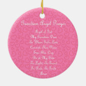 Guardian Angel Gebet Pink Keramik Ornament (Hinten)