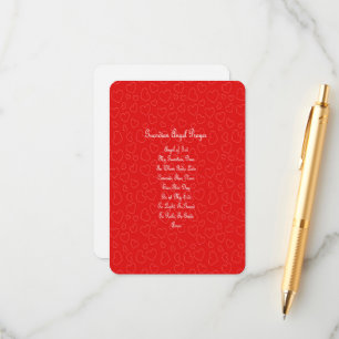 Guardian Angel Gebet Rotes Herz Begleitkarte