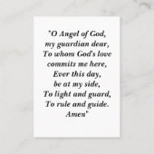 Guardian Angel Gebet Visitenkarte (Rückseite)