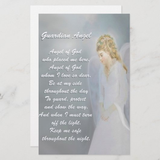 Guardian Angel Gedicht Briefpapier (Vorne/Hinten)