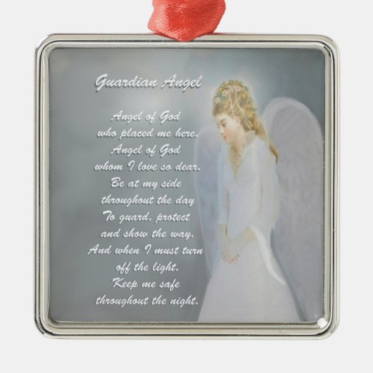 Guardian Angel Gedicht Silbernes Ornament (Vorne)