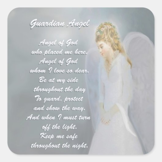 Guardian Angel Geem Quadratischer Aufkleber (Vorderseite)