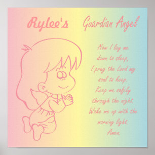 Guardian Angel Girl Abend Gebet Poster