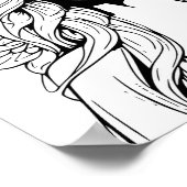 Guardian Angel Girl Black and White Poster (Ecke)