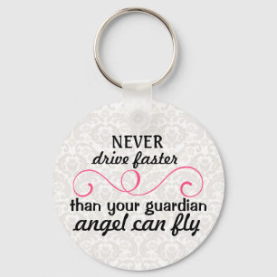 Guardian Angel Key Chain Pink Grau Schlüsselanhänger