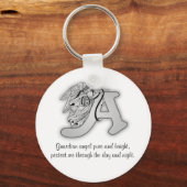 Guardian Angel Letter A Schlüsselanhänger (Vorderseite)