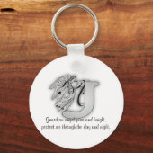 Guardian Angel Letter J Schlüsselanhänger (Vorderseite)