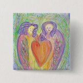 Guardian Angel Liebe Hört Lapel Pin oder Tasten Button (Vorderseite)