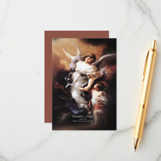 Guardian Angel mit Gebet Begleitkarte (Vorderseite/Rückseite Beispiel)