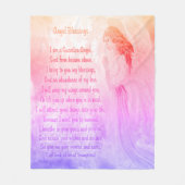 Guardian Angel mit Gedicht in Rosa Fleecedecke (Vorderseite)