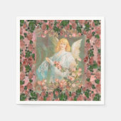 Guardian Angel mit rosa Rosen Serviette (Vorderseite)