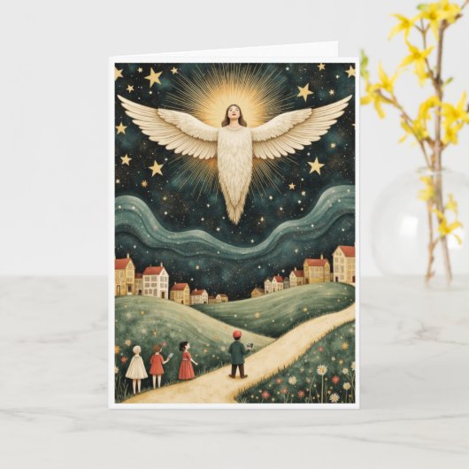 Guardian Angel Over Village Karte (Gelbe Blume)