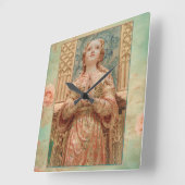 Guardian Angel painting clock Quadratische Wanduhr (Winkel)