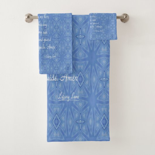Guardian Angel Prayer Blue Badhandtuch Set (Insitu)